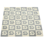 Grey EVA jigsaw foam play mat tile set with alphabet letters and number blocks