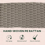 Hand-woven grey PE rattan texture panel