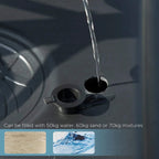 Weighted base fill cap with water container funnel for portable basketball hoop