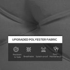 Dark grey upholstered cushion fabric texture with tufted seam detail