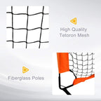 White tetoron mesh with orange border and black fiberglass support poles