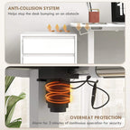 White standing desk with anti-collision system and overheat protection during movement