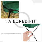 Green swing chair cover with pull-tab and drawstring for tailored secure fit