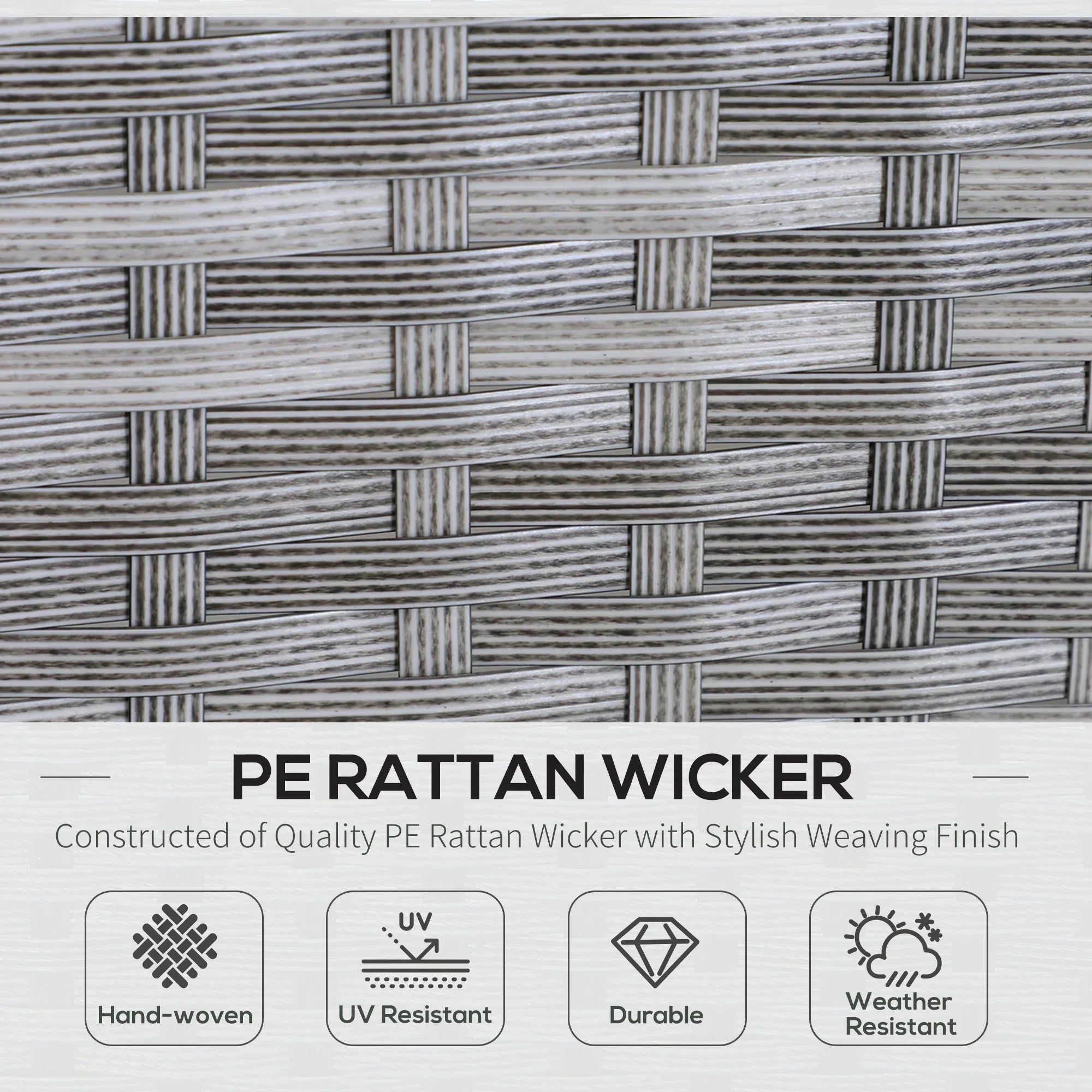 6-Seater Rattan Dining Set Sofa Table Footstool Outdoor w/ Cushion Garden Furniture - Bobobiy