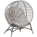 Egg Chair with Cushion & Side Pocket - Light Grey - Bobobiy