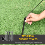 Inflatable bear tethers and ground stakes kit for outdoor stability