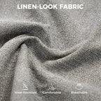Grey linen-look fabric texture for office chair upholstery