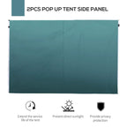 Dark green pop-up tent side panel, smooth fabric with full wall coverage