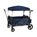 Sapphire navy quad stroller wagon with canopy and front push handle