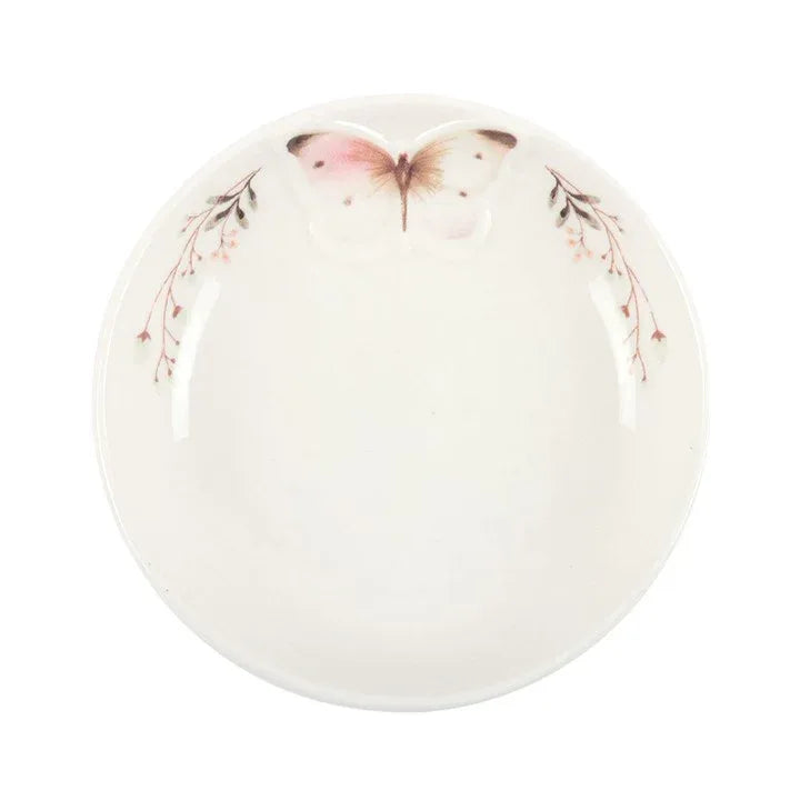 White Butterfly Trinket Dish - Bobobiy