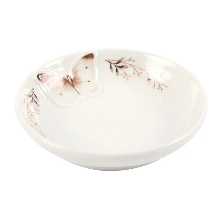 White Butterfly Trinket Dish - Bobobiy