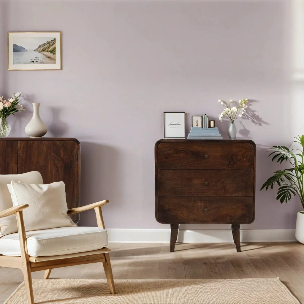 Franklin Dark Mango Wood Chest Of 3 Drawers - Bobobiy