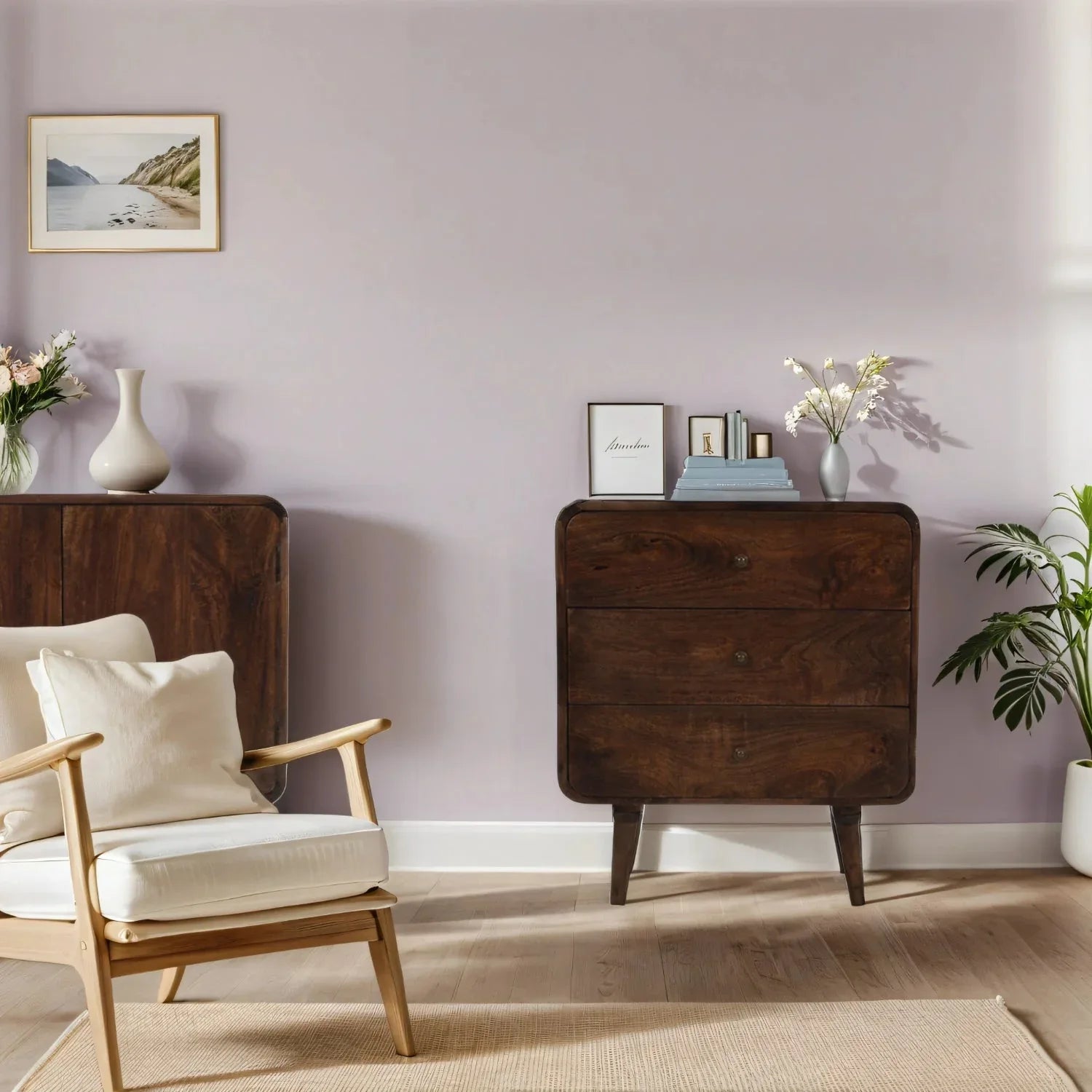 Franklin Dark Mango Wood Chest Of 3 Drawers - Bobobiy