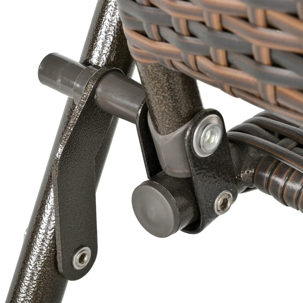 Set of Four Folding Rattan Seat Chairs - Brown - Bobobiy