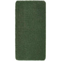 Washable forest green shaggy rug, rectangular rug with soft dense pile.
