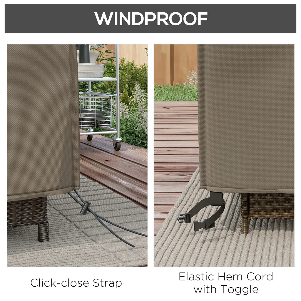 Large Square Patio Garden Furniture Set Cover 600D Oxford Waterproof, 230 x 230 x 70cm, Grey - Bobobiy