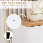 White shoe cabinet with anti-tipping design for extra stability
