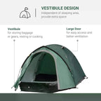 Green dome tent with vestibule and large door entrance