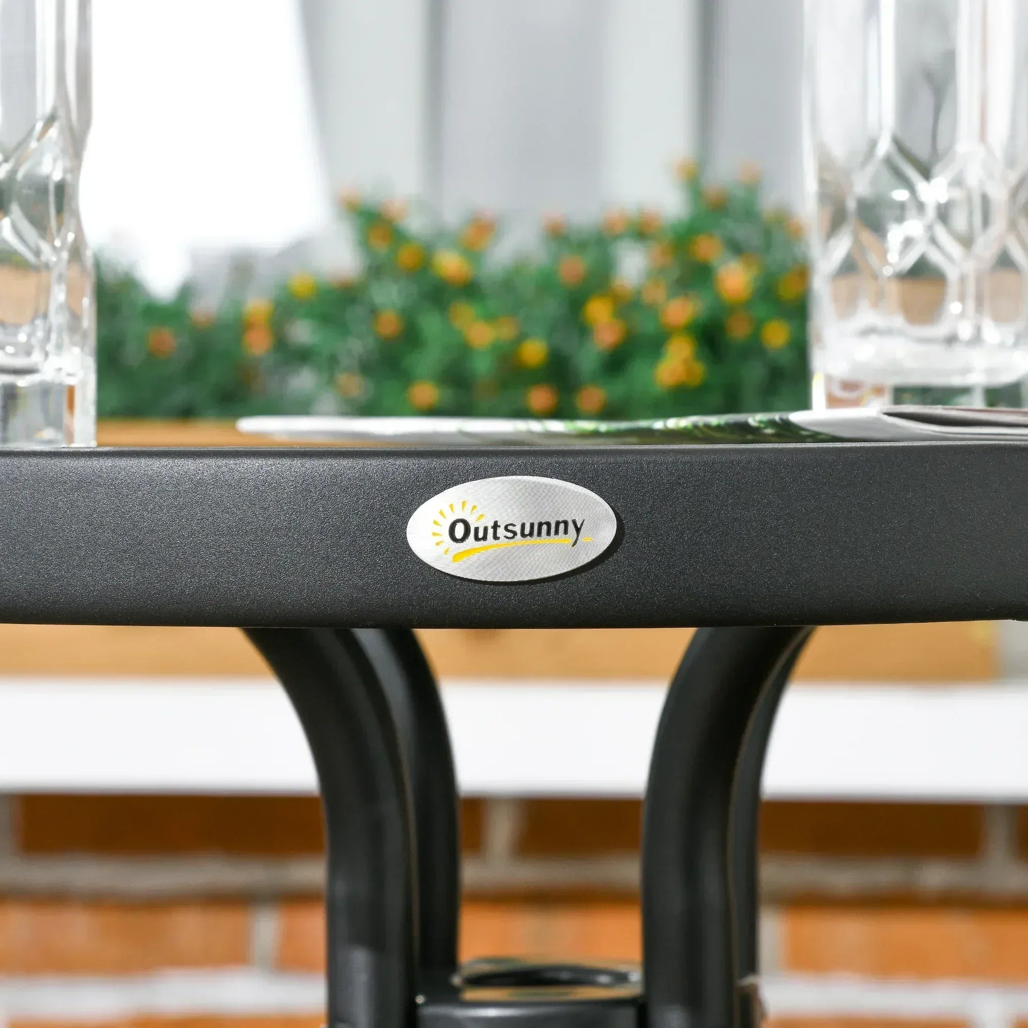 3 Pieces Rattan Bistro Set - Black - Bobobiy