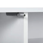 White mounting hardware underside for a floating TV cabinet