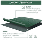 Green 600D oxford fabric patio furniture cover with water-resistant PVC-coated layer.