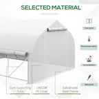 White greenhouse tent with PE cover on galvanized steel frame