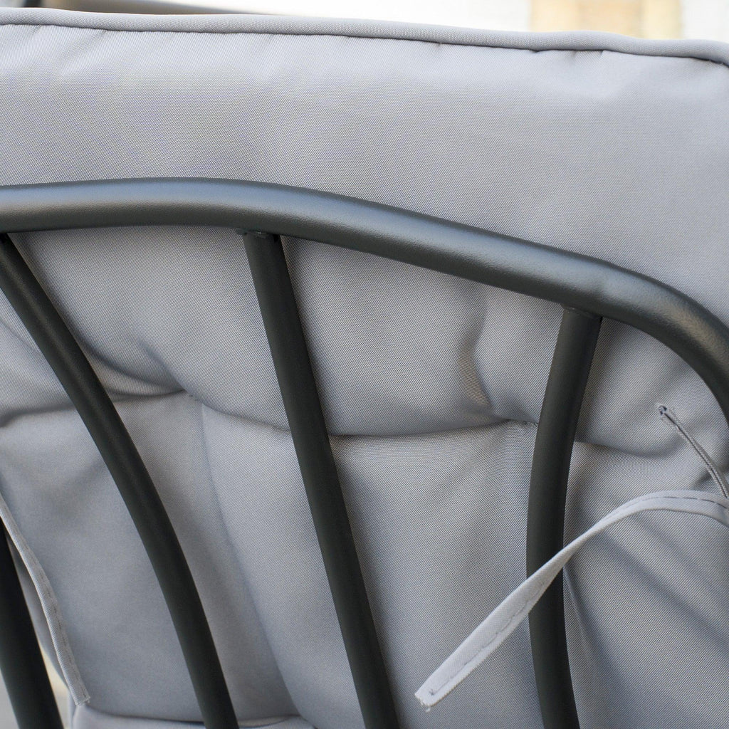 Seven-Piece Garden Dining Set with Cushions - Grey - Bobobiy