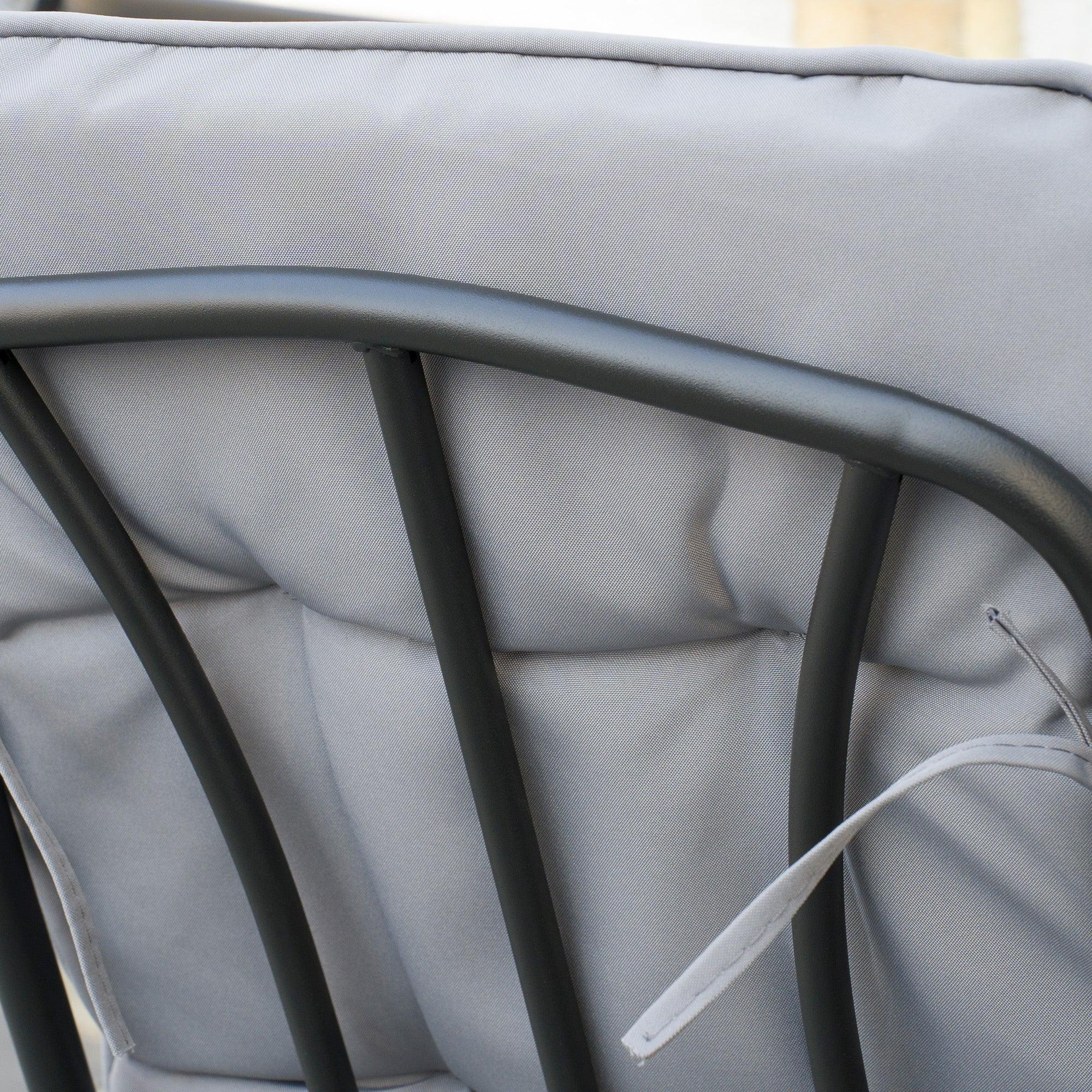 Seven-Piece Garden Dining Set with Cushions - Grey - Bobobiy