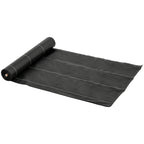 Black weed control ground fabric roll with flat sheet, nonwoven barrier for outdoor landscaping