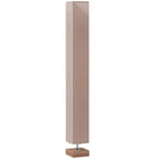 Cream linen floor lamp with tall rectangular shade and pine wood base