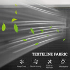Textile fabric close-up for dark mesh seat panel in black outdoor chair