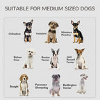 White dog cage and side table for medium-sized dogs with metal-bar door openings