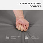 Grey cushion pad set with plush surface and hand pressing for comfort