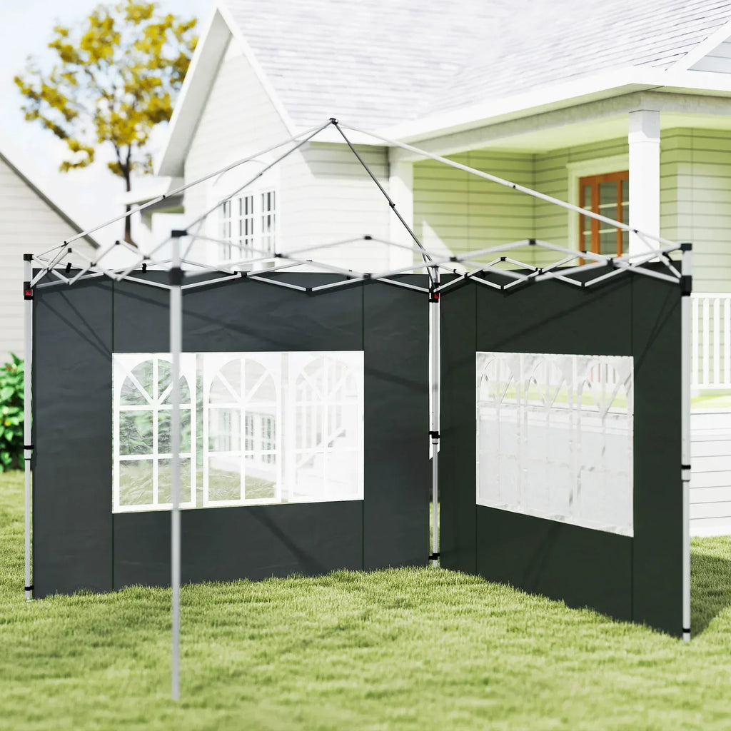 Gazebo Side Panels, Sides Replacement with Window for 3x3(m) or 3x4m Pop Up Gazebo, 2 Pack, Black - Bobobiy