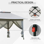 Pop up gazebo roof corner with center-lock connector and adjustable legs