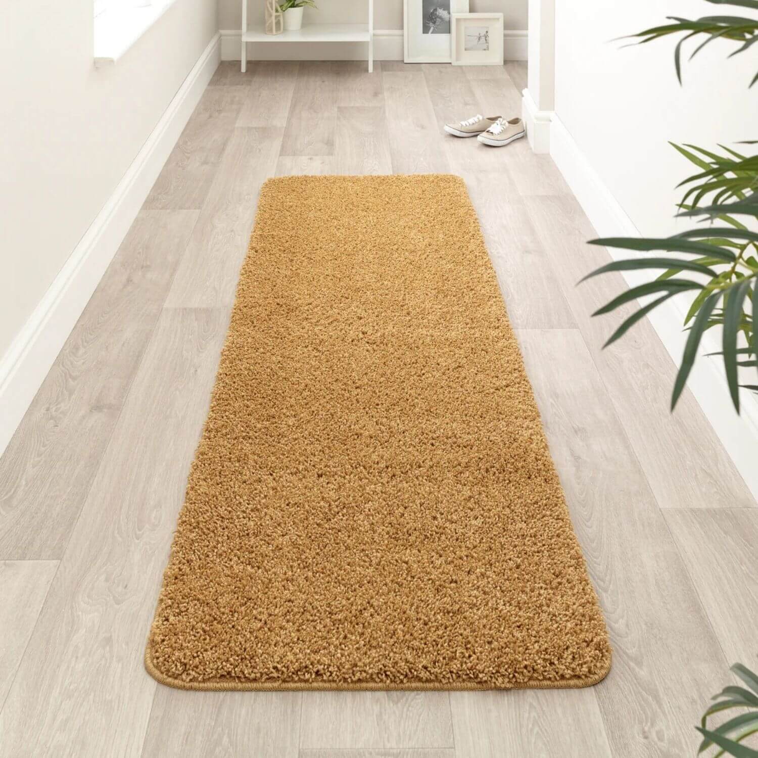 Washable Ochre Shaggy Rug