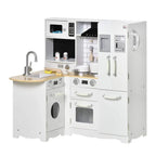 White kids play kitchen with sink, stove, oven, and refrigerator doors