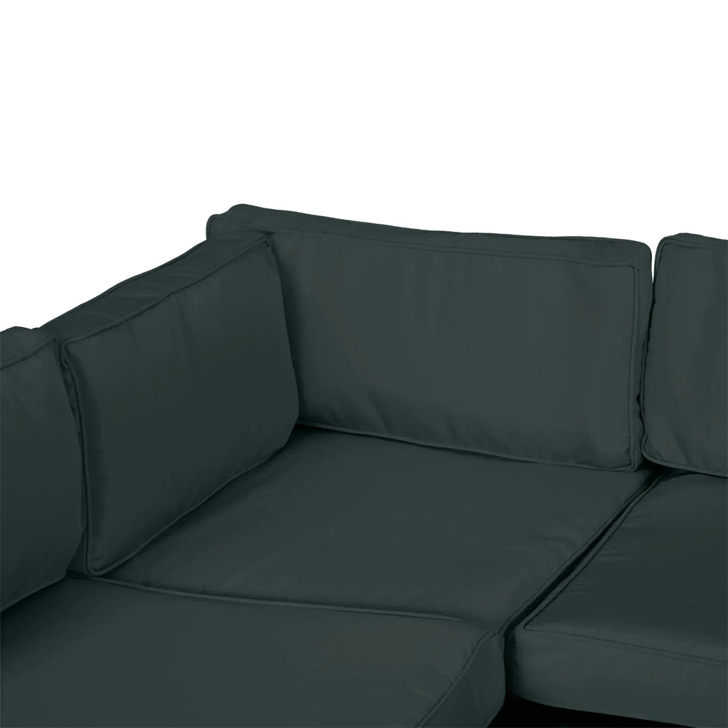 Garden Rattan Sofa Cushion Polyester Cover Replacement Outdoor- No Cushion Included, Dark Grey - Bobobiy