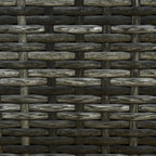 Close-up of grey PE rattan woven texture for sun lounger frame