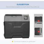 Grey portable cooler with top handle and side latch, shown upright