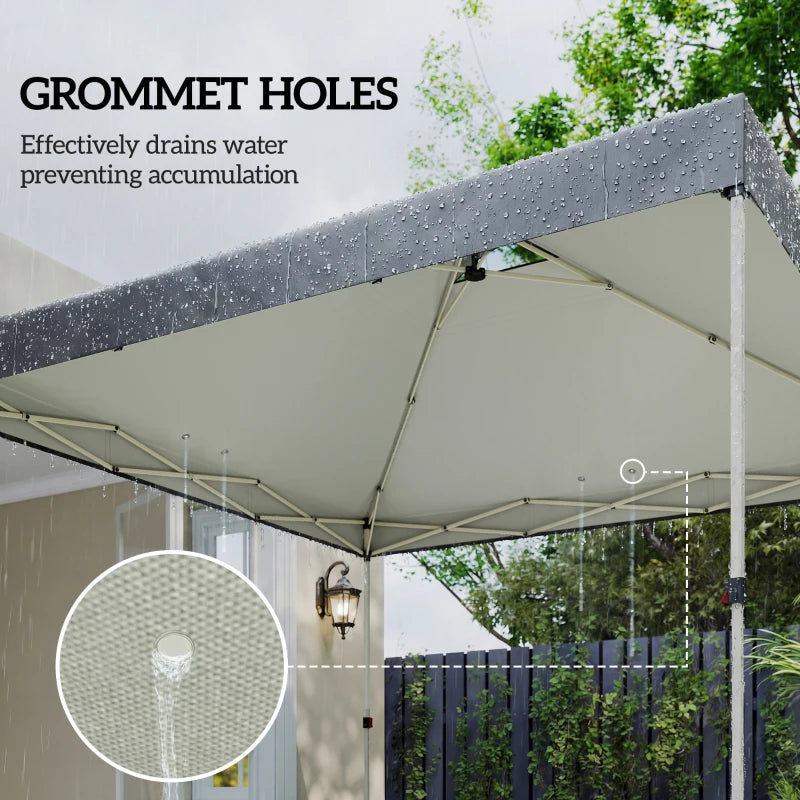 Dark grey gazebo roof cover with grommet holes for water drainage