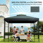 Charcoal grey gazebo roof replacement canopy providing sun shade on an outdoor gazebo