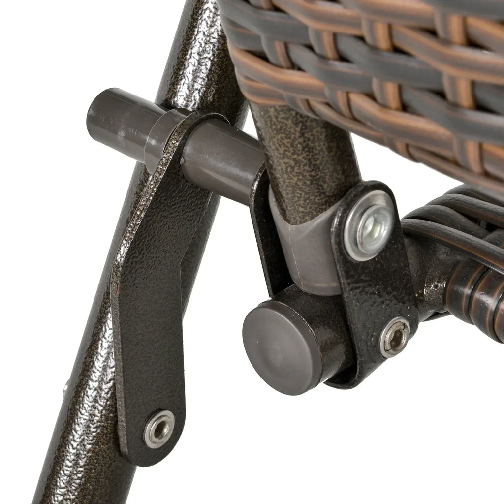 Set of Two Folding Rattan Seat Chairs - Brown - Bobobiy