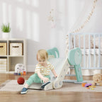 Freestanding kids indoor slide with mint green sides and a light grey ramp