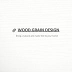 Wood grain design graphic for white U-shaped floating shelves