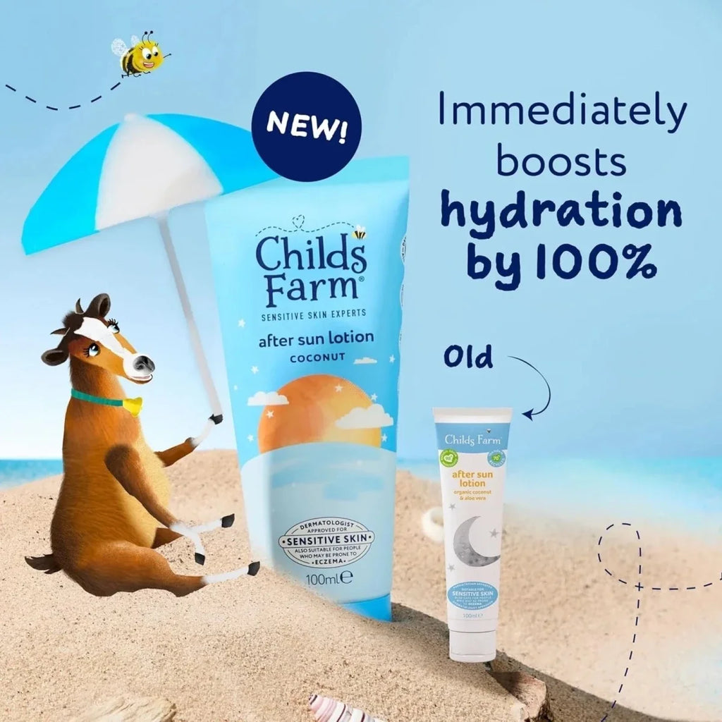 Childs Farm coconut after sun lotion kids moisturiser tube, 100 ml