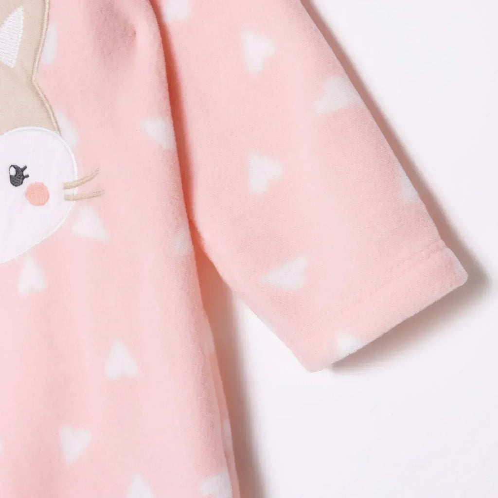 HelloBaby Newborn Polar Footed Jumpsuit - Pink Printed - Bobobiy