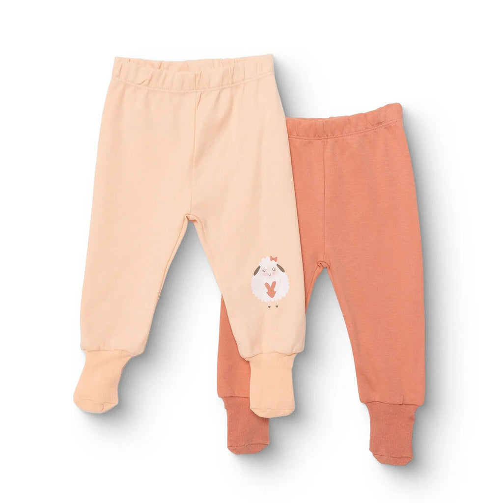 HelloBaby 2-Pack Joggers with socks - Salmon