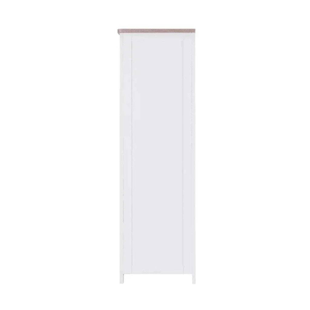 White wardrobe side panel with oak top