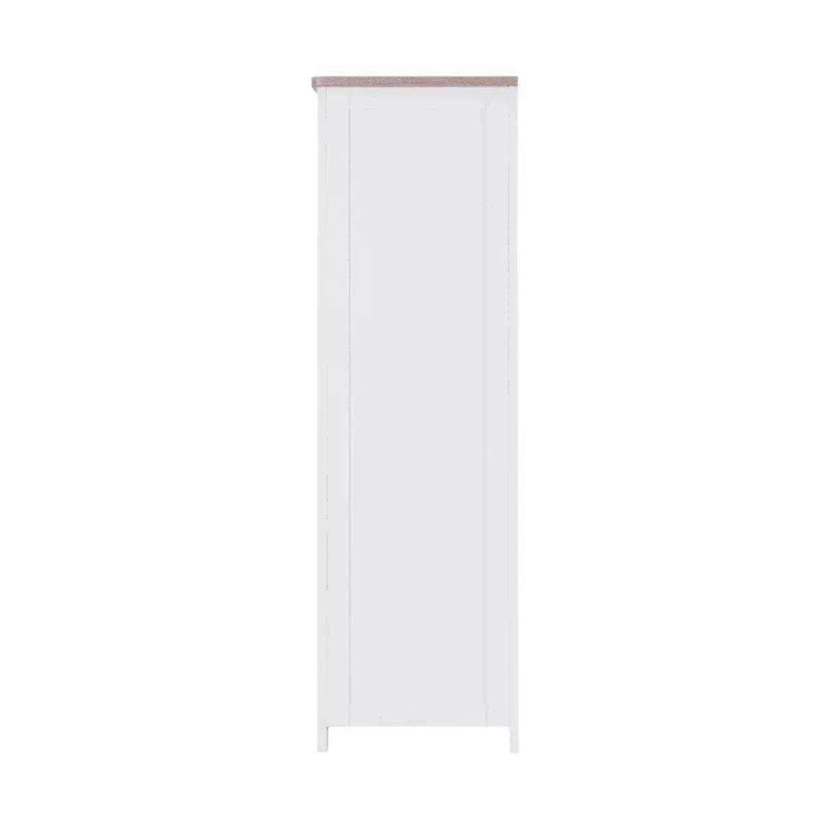 White wardrobe side panel with oak top
